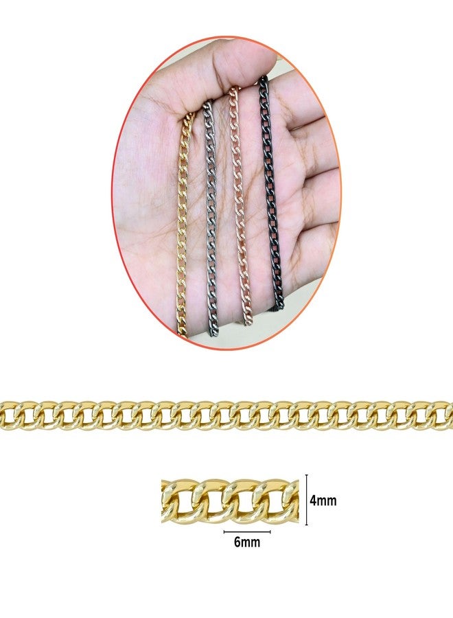 Satra Traders Aluminium Chain Twisted Links Spool Jewelry Making Chains Craft Chain for Necklace Bracelet Earring | Size : H-4mm W-6mm | Qty : 5mtr | JT-9-17-11 (Golden) - Image 2